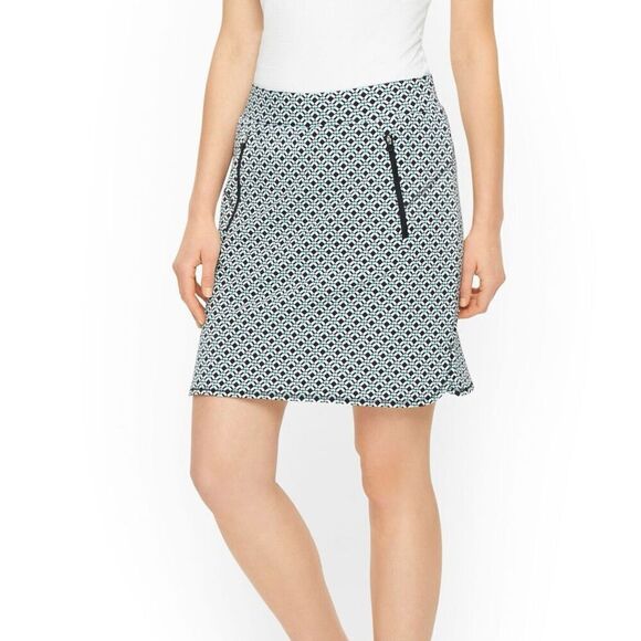 T by Talbots Everyday Stretch Diamond Geo Skort Size Medium Petite - Picture 1 of 8